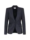 Alexander Mcqueen One-breasted Jacket In Gray