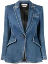 ALEXANDER MCQUEEN ONE BUTT DENIM BLAZER