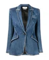 Alexander Mcqueen Tailored Denim Jacket In Blue