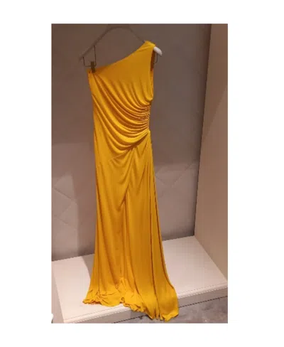 Alexander Mcqueen One-shoulder Dress In Orange