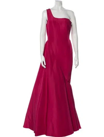 Pre-owned Alexander Mcqueen One-shoulder Long Dress In Pink