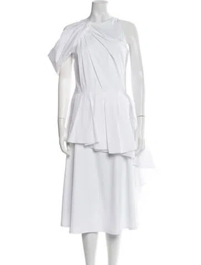Pre-owned Alexander Mcqueen One-shoulder Sleeveless Tunic W/ Tags In White
