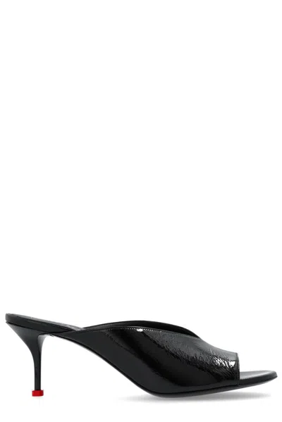 Alexander Mcqueen 70 Open-toe Leather Mules In Black