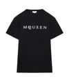 Alexander Mcqueen Logo Print Crewneck T-shirt In Black