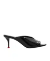 Alexander Mcqueen 70 Open-toe Leather Mules In Black