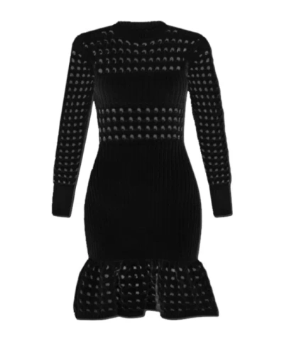 Alexander Mcqueen Openwork Dress In Black