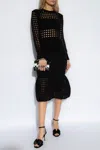 Alexander Mcqueen Alexander Mc Queen Black Knitted Midi Dress In Black
