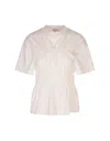 Alexander Mcqueen Optic White Ruffle T-shirt In White