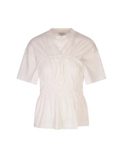 Alexander Mcqueen Optic White Ruffle T-shirt