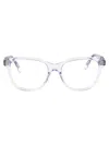 Alexander Mcqueen Wayfarer-frame Glasses In Crystal-crystal-transparent