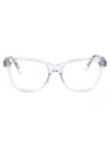 Alexander Mcqueen Wayfarer-frame Glasses In Crystal-crystal-transparent