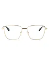 Alexander Mcqueen Gold-gold-transparent Metal Glasses In Neutral