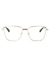Alexander Mcqueen Gold-gold-transparent Metal Glasses In Neutral