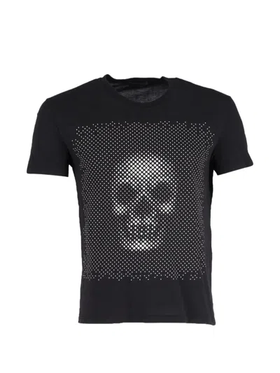 Pre-owned Alexander Mcqueen Optical-skull Print T-shirt In Black