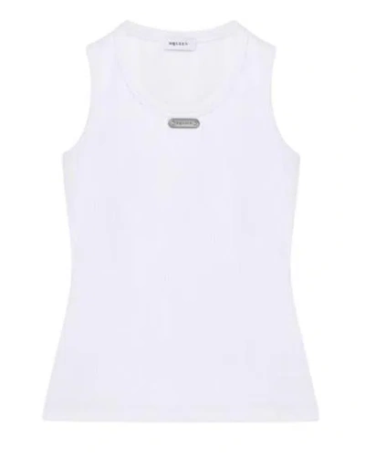 Alexander Mcqueen Optical White Cotton Sweaters