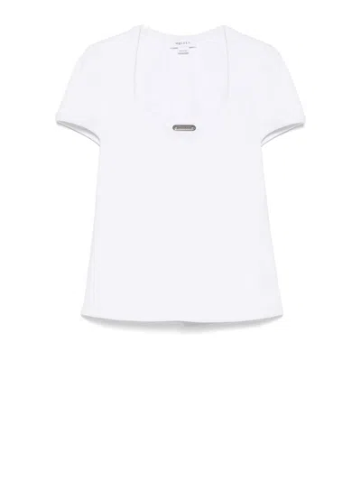 Alexander Mcqueen Optical White Cotton T-shirts And Polos