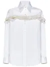 Alexander Mcqueen Slashed Creponne Detail Oversized Shirt In White
