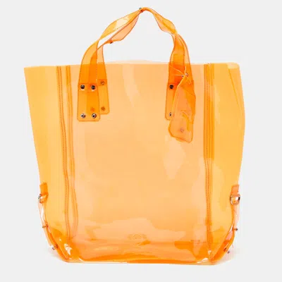 Pre-owned Alexander Mcqueen Orange Pvc Tote