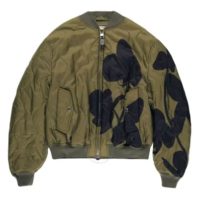 Alexander Mcqueen Orchid Quilted Bomber Jacket In Brown