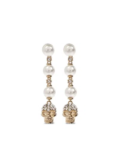 ALEXANDER MCQUEEN SKULL EARRINGS WITH PEARL
