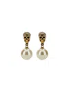Alexander Mcqueen Women Skull Earrings In Gold