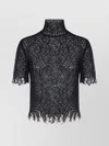 Alexander Mcqueen Black Knitted Cobweb Lace Top