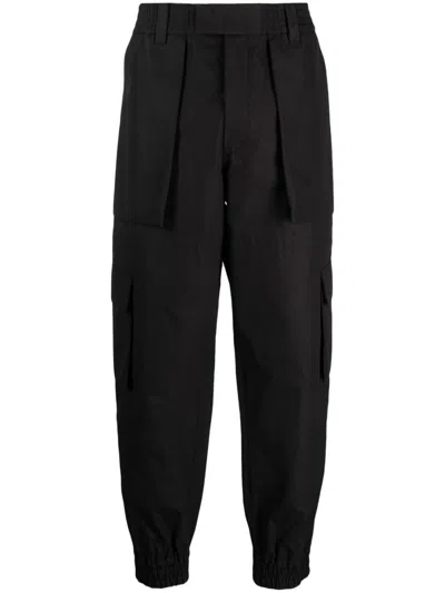 Alexander Mcqueen Organic Cotton Cargo Trousers In Black