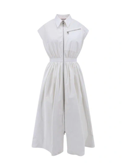 Alexander Mcqueen Organic Cotton Chemisier/dress In White