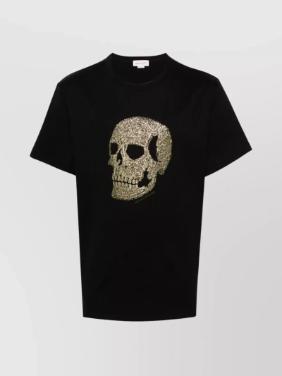 Alexander Mcqueen Organic Cotton Skull T-shirt In Black