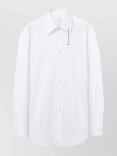 Alexander Mcqueen Organic Cotton T-chain Shirt With Metal Pin