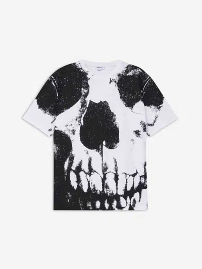 Alexander Mcqueen Skull Printed Crewneck T-shirt In White