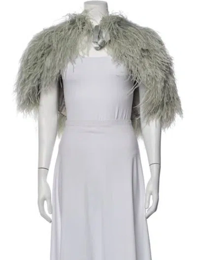 Pre-owned Alexander Mcqueen Ostrich Feather Cape In Green
