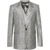 Alexander Mcqueen Metallic Single-breasted Blazer In Gray