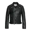 Alexander Mcqueen Leather Jacket With Belted Waist And Epaulettes In Black