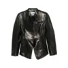 Alexander Mcqueen Single-breasted Calfskin Leather Jacket In Black