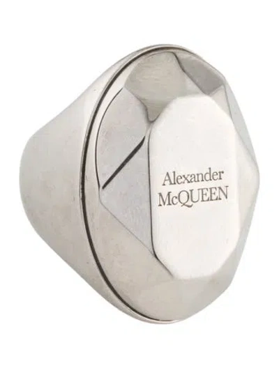 Pre-owned Alexander Mcqueen Oval Cocktail Ring In Multi