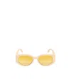 Alexander Mcqueen Oval-frame Logo-print Sunglasses In Yellow