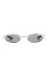 Alexander Mcqueen Oval-frame Sunglasses In White