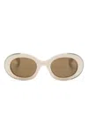 Alexander Mcqueen Oval-frame Sunglasses In Neutrals