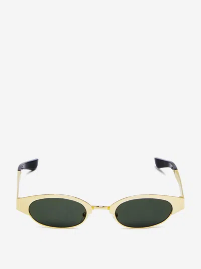 Alexander Mcqueen Oval Sunglasses In Gold