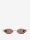 Alexander Mcqueen Ellipse Oval-frame Sunglasses In Neutral