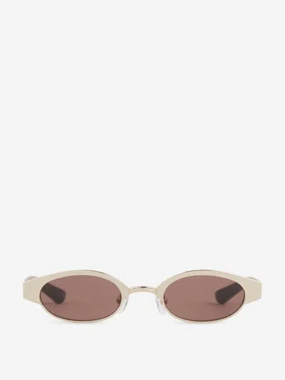 Alexander Mcqueen Ellipse Oval-frame Sunglasses In Brown