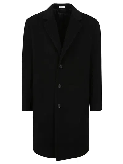 Alexander Mcqueen Single-breasted Wool Coat In Negro