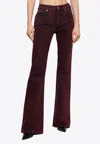 Alexander Mcqueen Flared Jeans In Bordeaux