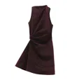 Alexander Mcqueen Overdyed Denim Mini Dress In Burgundy