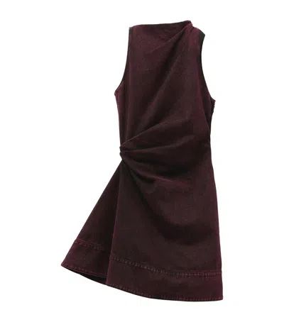 Alexander Mcqueen Overdyed Denim Mini Dress In Black