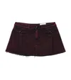 Alexander Mcqueen Overdyed Denim Mini Skirt In Burgundy