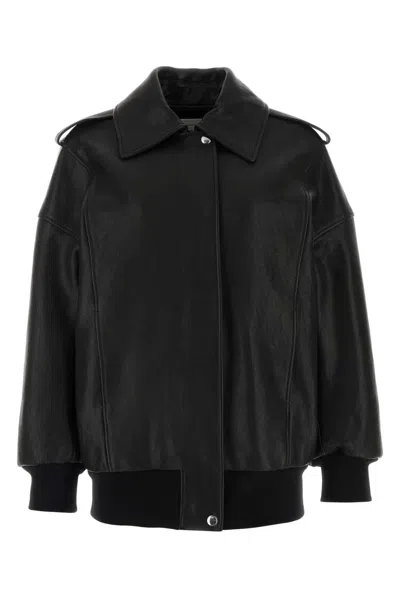 Alexander Mcqueen Oversized Aviator Jacket In Black