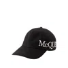 Alexander Mcqueen Oversize Embroidered Mcq Baseball Cap In Black