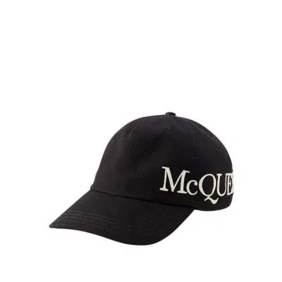 ALEXANDER MCQUEEN ALEXANDER MCQUEEN OVERSIZE CAP - COTTON - BLACK
